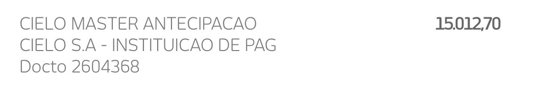 Comprovante recebido — R$ 15.021,70