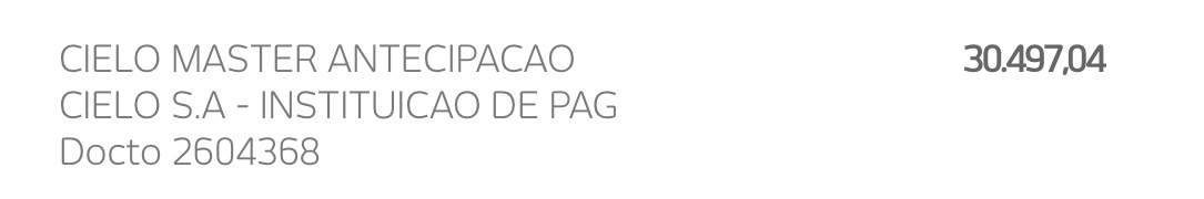 Comprovante recebido — R$ 30.497,04